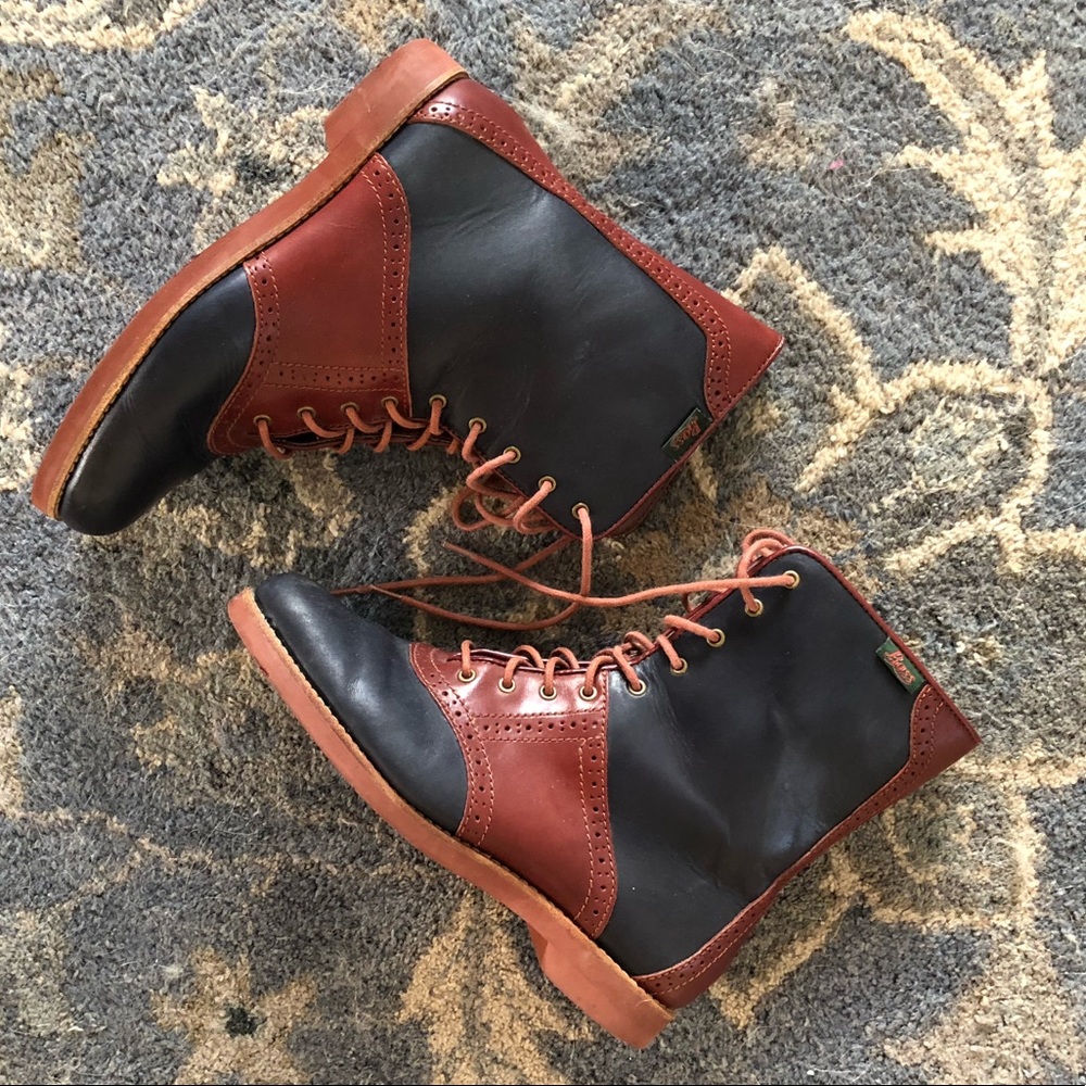 Bass leather saddle boots